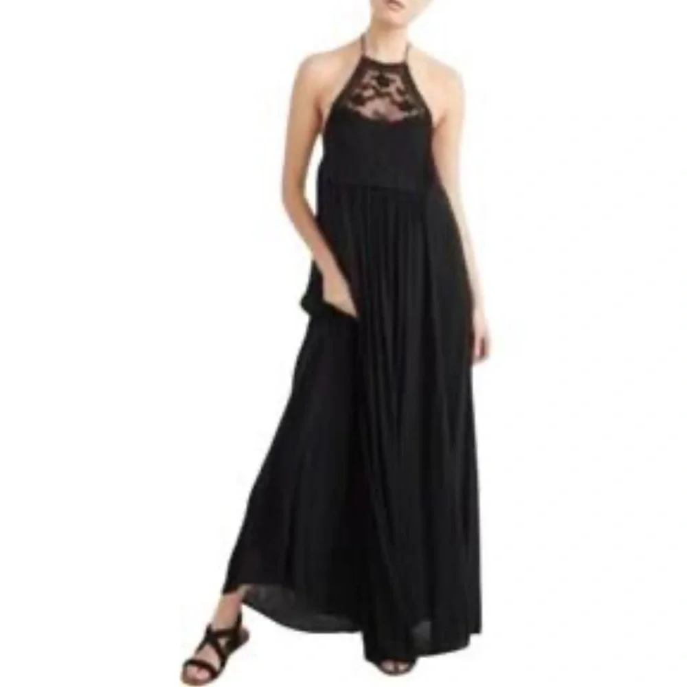 Abercrombie & Fitch Black Lace Halter Dress
